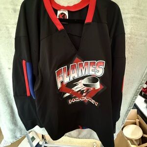Black Flames Hockey Jersey